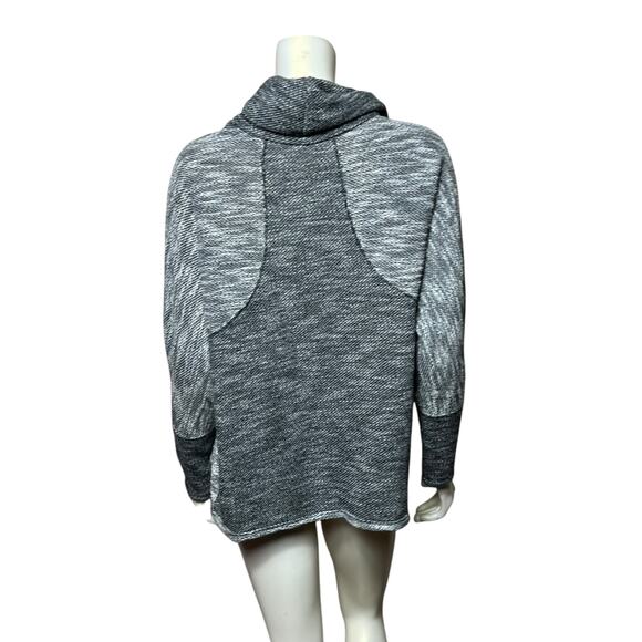 Calvin Klein Performance Marled Cowl Neck Sweater | Asymmetrical Overlap Front - Picture 3 of 7